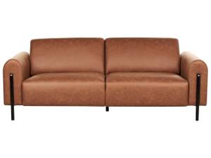 3-Sitzer Sofa ASKIM Schwarz - Braun - Sandbraun