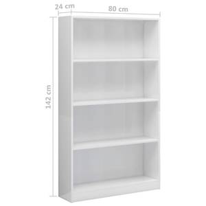 Bücherregal 3016500-4 Hochglanz Cremeweiß - 80 x 142 cm