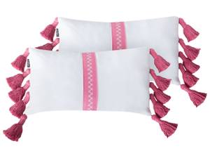 Kissen 2er Set LOVELY Pink - Weiß - Naturfaser - 50 x 4 x 30 cm