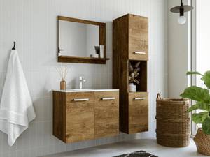 Badschrank MIELA Braun - Holzwerkstoff - 30 x 133 x 30 cm