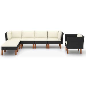 Garten-Sofa-Set (7-teilig) 3011728-5 Schwarz