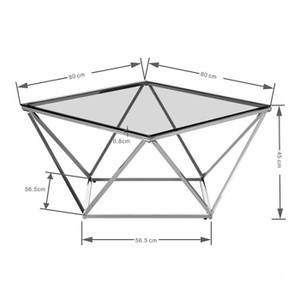 Couchtisch Cristallo Schwarz - Glas - 80 x 45 x 80 cm