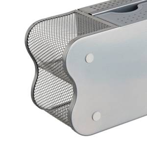 Organiseur de bureau aspect maille Gris - Argenté