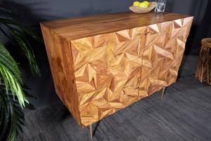 Barschrank ALPINE Braun - Gold - Massivholz - Holzart/Dekor - 90 x 78 x 45 cm