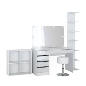 Schminkttischset Sherry Weiß - Holzwerkstoff - 120 x 75 x 55 cm