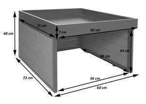 Mähroboter-Garage L45 Braun - Grau - Metall - 60 x 40 x 73 cm