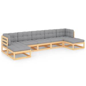 Garten-Lounge-Set (7-teilig) 3009736-2 Grau - Holz