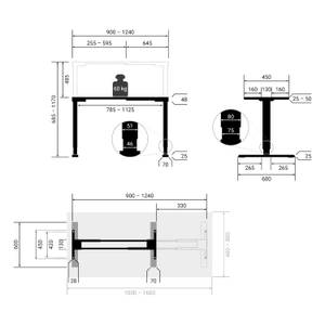 Elektrischer Tisch Homedesk Eco Melamin Grau - Breite: 150 cm - Silber