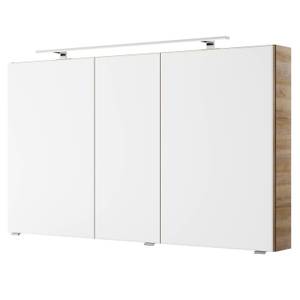 Badmöbel-Set in Eiche grifflos 120cm Braun - Holzwerkstoff - 120 x 200 x 45 cm