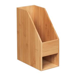 Stehsammler Bambus mit Schublade Braun - Weiß - Bambus - Holzwerkstoff - 12 x 30 x 23 cm