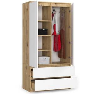 Armoire S90 2T 2S CLP Chêne clair - Imitation chêne clair - Blanc