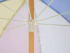 Parasol droit MONDELLO Bleu - Multicolore - Chêne clair - Rose foncé - Blanc - Jaune