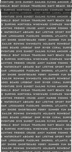 papier peint textes maritimes de plage 7 Noir - Fibres naturelles - Textile - 53 x 1005 x 1005 cm