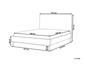 Doppelbett BAYONNE Cremeweiß - Eiche Dunkel - Weiß - Breite: 191 cm