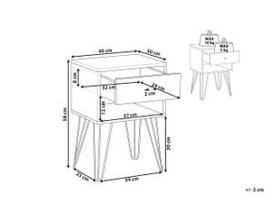 Table de chevet ARVIN 40 x 58 cm