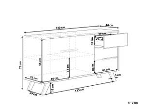 Sideboard FORESTER Braun - Weiß - Holzwerkstoff - 140 x 75 x 40 cm