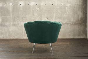 Fauteuil NARLA, tissu Velvet Fauteuil NARLA de KAWOLA, fauteuil capitonné, tissu Velvet vert - Vert