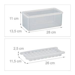 Eiswürfelform Set mit Box und Deckel Weiß - Kunststoff - 28 x 11 x 14 cm