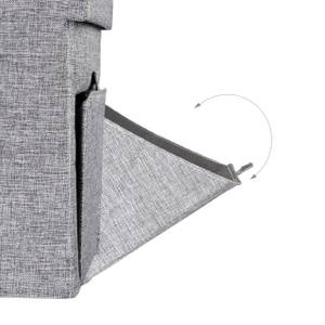 Tabouret de rangement pliant en lin Gris