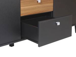 Sideboard KURO Schwarz - Braun - Holzwerkstoff - 160 x 74 x 40 cm