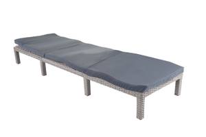 Chaise longue poly-rotin A51 basic Gris