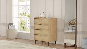 Commode OCEAN COD75 4D Beige - Marron clair