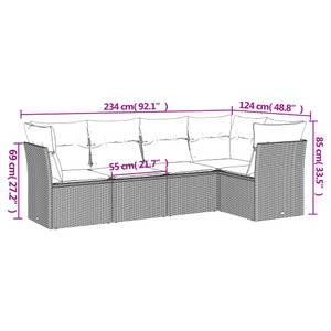 Gartensitzgruppe K318(5-tlg) Braun - Massivholz - 69 x 62 x 62 cm