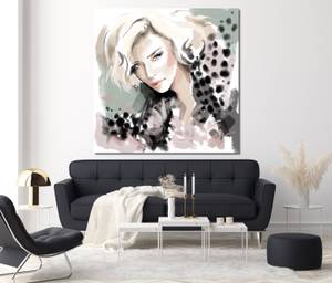Wandbild Modernes Frau wie gemalt 40 x 40 cm