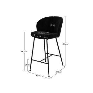 Tabouret de bar Groom (Lot de 2) Noir