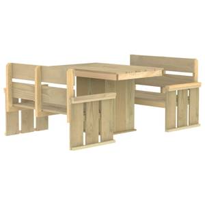 Garten-Essgruppe (3-teilig) 3096611 Braun - Massivholz - Holzart/Dekor - 110 x 74 x 75 cm