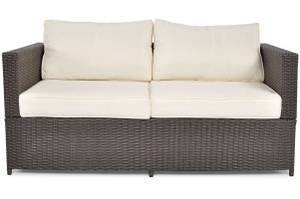 Gartensofa MALAGA 2 Braun - Rattan - 145 x 62 x 75 cm