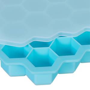 Silikon Eiswürfelform 4er Set Blau - Weiß - Kunststoff - 21 x 3 x 13 cm