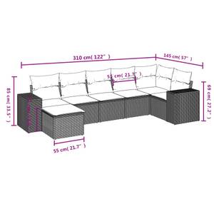 Gartensitzgruppe K3426(7-tlg) Grau - Massivholz - 69 x 62 x 62 cm