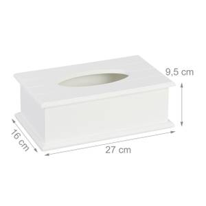 Taschentuchbox mit Deckel Weiß - Holzwerkstoff - 27 x 10 x 16 cm