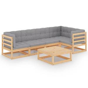 Garten-Lounge-Set (6-teilig) 3009930-1 Grau - Holz