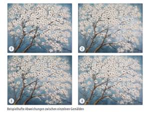 Acrylbild handgemalt Dream of Blue Blau - Weiß - Massivholz - Textil - 100 x 75 x 4 cm