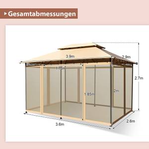 Gartenpavillon Braun - Metall - 290 x 270 x 390 cm
