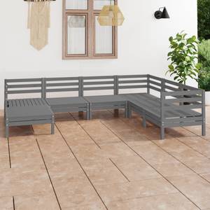 Garten-Lounge-Set Grau - Massivholz - Holzart/Dekor - 64 x 29 x 64 cm