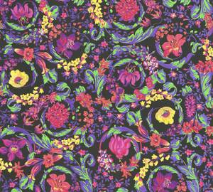 Tapete Versace Blumen Bunt Schwarz Lila Schwarz - Grün - Multicolor - Violett