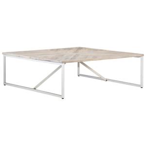 Couchtisch D272 Weiß - Massivholz - 110 x 36 x 110 cm