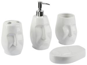 Set accessoires de salle de bain BARINAS Blanc - Céramique - 9 x 20 x 9 cm
