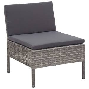 Garten-Lounge-Set Grau - Metall - Polyrattan - 60 x 35 x 60 cm