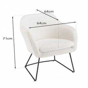 Fauteuil urban tissu bouclette blanc Blanc - Textile - 64 x 71 x 64 cm