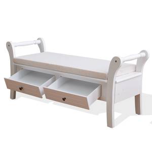 Banc RE4506 Blanc - Bois manufacturé - 40 x 47 x 108 cm