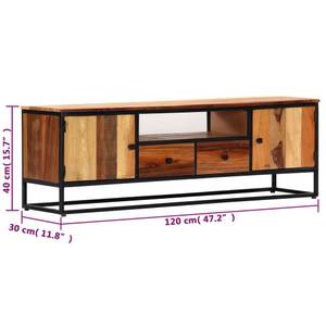 TV-Schrank 282726 Braun - Holzwerkstoff - Metall - Massivholz - 120 x 40 x 30 cm