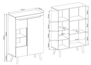 Highboard NORDI Weiß - Holzwerkstoff - 90 x 134 x 40 cm