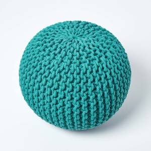 Runder Strickpouf 100% Baumwolle Grün