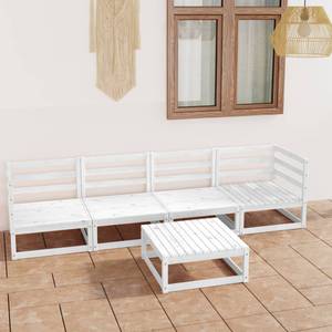 Salon de jardin Blanc - Bois massif - Bois/Imitation - 70 x 30 x 70 cm