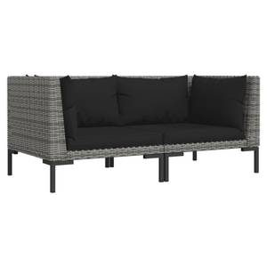 Gartensofa 318604 (2er Set) Grau - Metall - Polyrattan - 70 x 61 x 70 cm