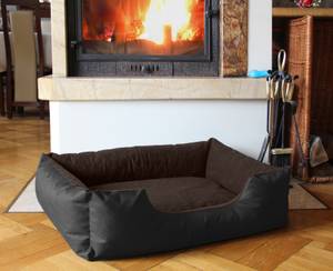 Lit pour chien, coussin LUPI Noir - Marron - 110 x 28 x 150 cm